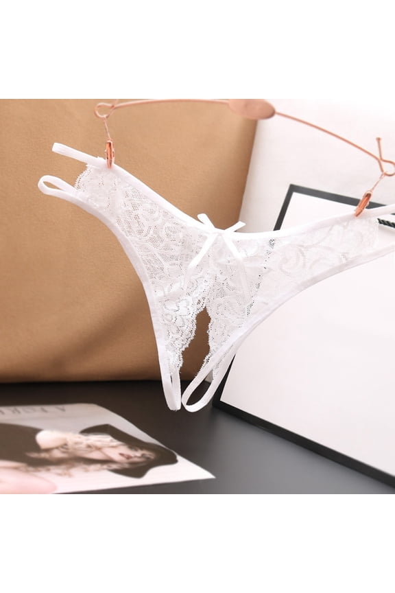 Crotchless Panties for Women Lace Underpants Open Crotch Low Waist Briefs Underwear