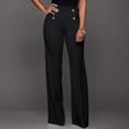 thumbnail image 1 of Lroveb Dress Pants for Women, High Waisted Flare Leg Pants Solid Fashion Cut Boot Legs Trousers Casual Loose Black, 1 of 9