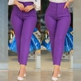 thumbnail image 1 of Lroveb Dress Pants for Women, High Waisted Taper Womens Casual Fashion Slim Fit Bag Hip Pants Purple, 1 of 4