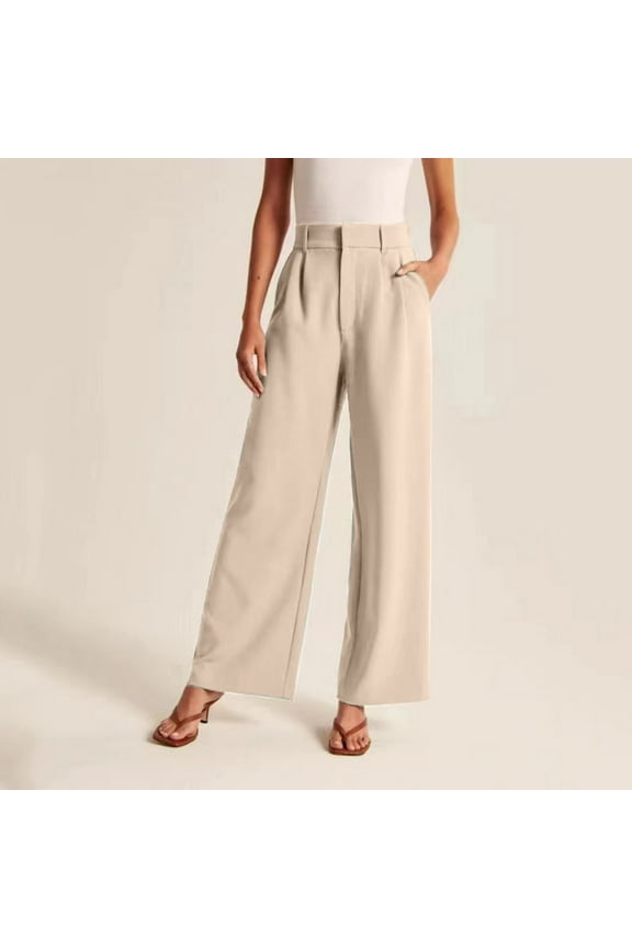 Dress Pants for Women, High Waisted Wide Leg Pants Work Business Casual Flowy Trousers Office Bronze