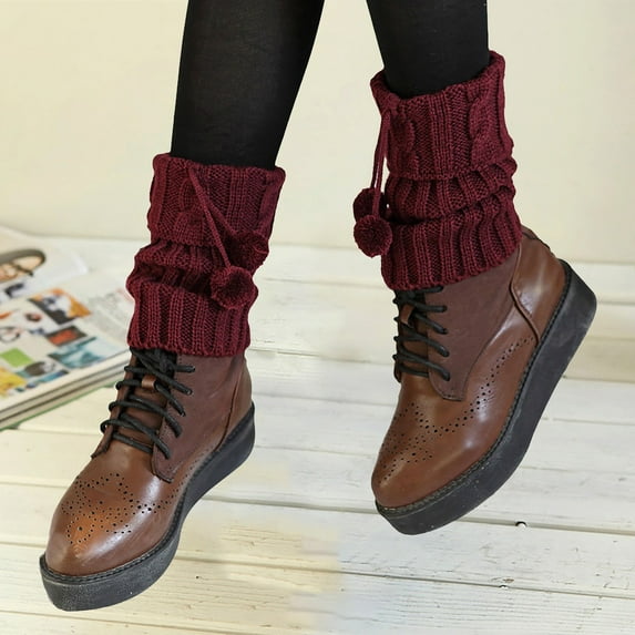 Lroveb Fall Winter Leg Warmers for Women Fashion Womens Ladies Twist-Knitted Warmers Socks short flap Boot Cover