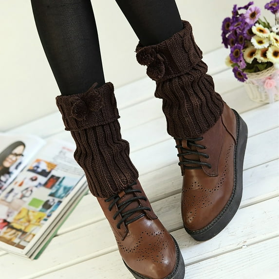 Lroveb Fall Winter Leg Warmers for Women Fashion Womens Ladies Twist-Knitted Warmers Socks short flap Boot Cover