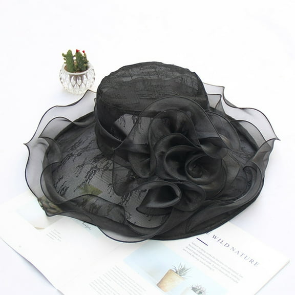 Lroveb Fascinators Hats for Women Tea Party Womens Organza Church Kentucky Derby Hat Feather Fascinator Bridal Sun Hat