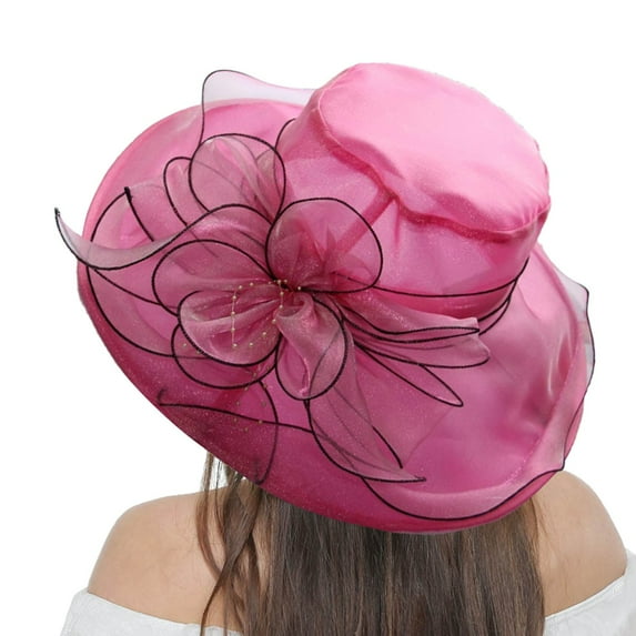 Lroveb Fascinators Hats for Women Tea Party Womens Vintage Floral Mesh Sun Hat Beach with Hat