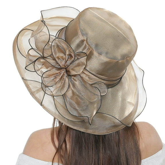 Lroveb Fascinators Hats for Women Tea Party Womens Vintage Floral Mesh Sun Hat Beach with Hat