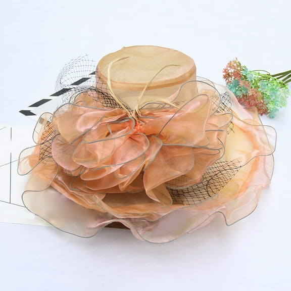 Lroveb Fascinators Hats for Women Tea Party Womens Visor Hat Big Flower Mesh Fashion Sun Top Hat