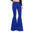 thumbnail image 1 of Lroveb Flare Yoga Pants for Women, High Waisted Athletic Workout Pants, Ladies Solid Color Slim Fit Stretch Casual Flared Pants Trousers Blue, 1 of 7