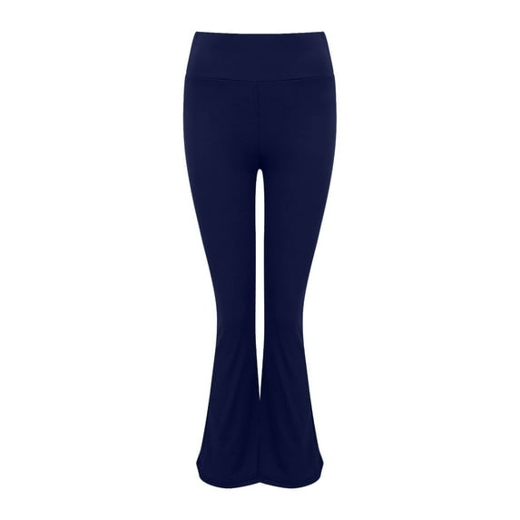 Lroveb Flare Yoga Pants for Women, High Waisted Athletic Workout Pants, Womens Solid Color Fashionable Casual Sports Flared Pants Dark Blue