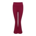 thumbnail image 1 of Lroveb Flare Yoga Pants for Women, High Waisted Athletic Workout Pants, Womens Solid Color Fashionable Casual Sports Flared Pants Red, 1 of 6