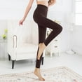 thumbnail image 1 of Lroveb Fleece Lined Leggings for Women, High Waisted Womens Tights Warm Thickened Silken Mist Solid Color Seamless Thermal Pantyhose Leggings Pants Coffee, 1 of 9