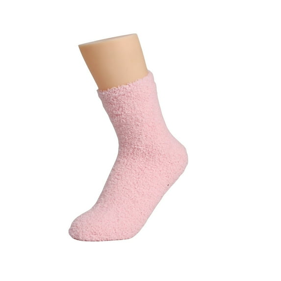 Lroveb Fuzzy Socks for Women Women's Solid Color 2 Pairs Plush Socks Winter Thickened Floor Sleeping Socks