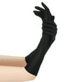 thumbnail image 1 of Lroveb Gloves for Women Sexy Party Gloves Satin 22" White Mittens Finger Long Black Gloves, 1 of 3