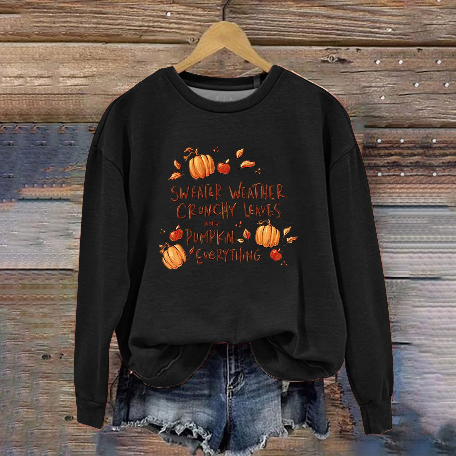 Pumpkin Print Dropped Shoulder Sweatshirt
