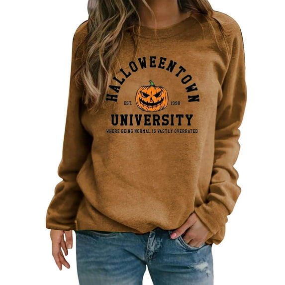 Lroveb Halloween Sweatshirts for Women Halloweentown Sweatshirt T Shirt Vintage Or Men Graphic Sweatshirt