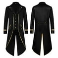 thumbnail image 1 of Lroveb Halloween Tailcoats for Men Male Vintage Slim Retro Punk Jacket Gold Edge Coat Tuxedo, 1 of 4