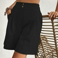 thumbnail image 1 of Lroveb High Waisted Shorts for Women Womens Shorts Casual Summer 2024 Trendy Elastic Back Wide Leg With Pockets Knee Length Pleated Black, 1 of 7