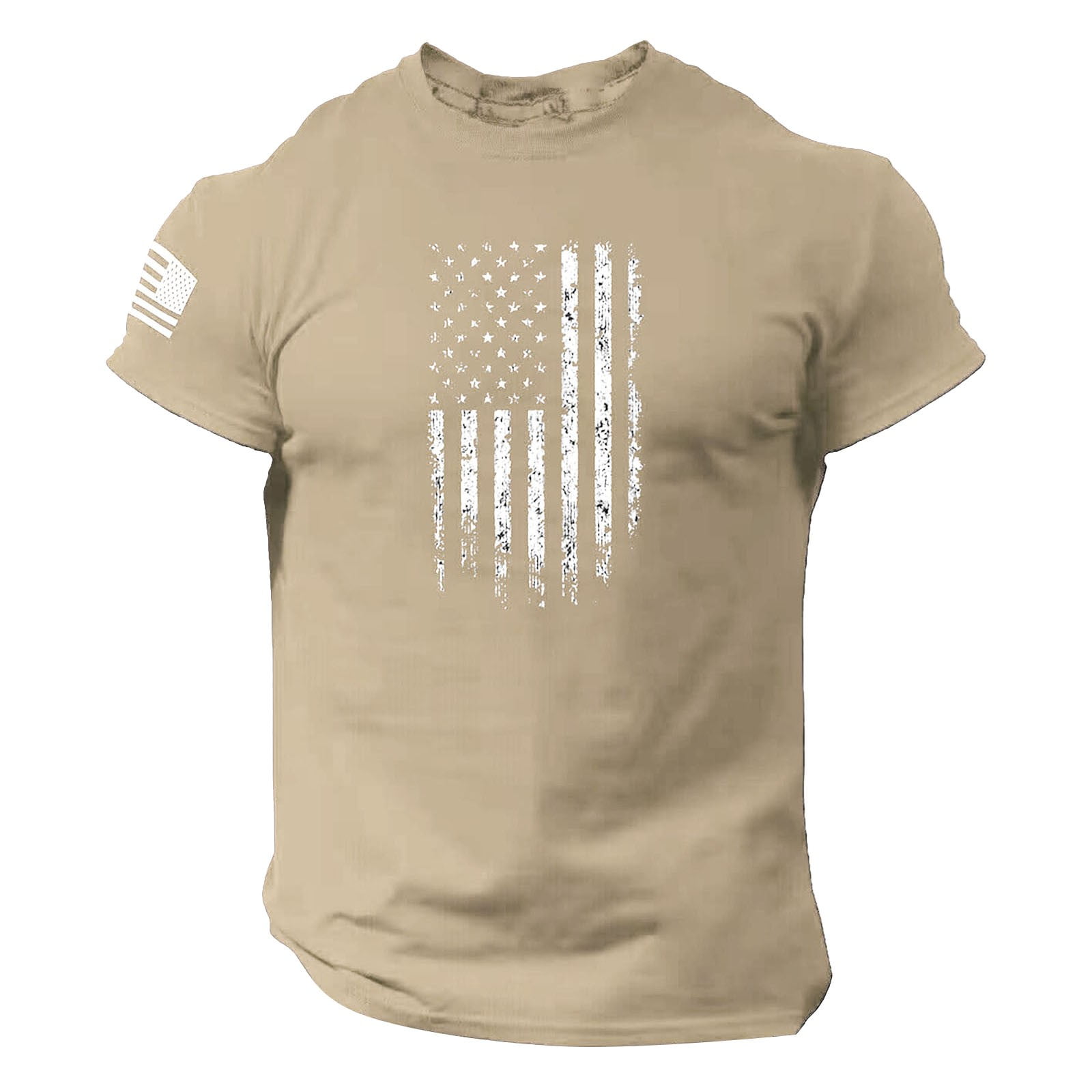 Lroveb Independence Day Shirts for Men Summer Men's Us Flag Logo Casual ...