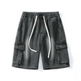 thumbnail image 1 of Lroveb Jean Shorts for Men Summer Denim Cargo Shorts Work Casual Baggy Bermuda Shorts with Pockets Grey, 1 of 6