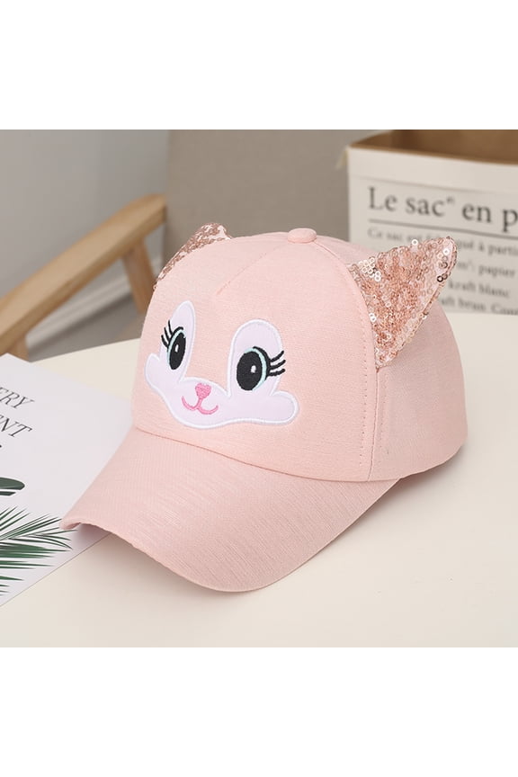 Kids Boys Girls Sequin Baseball Caps Baby Boy Hats Soft Bunny Cartoon Sunhat Eaves Cap Sun Hat Beret Visor Hat