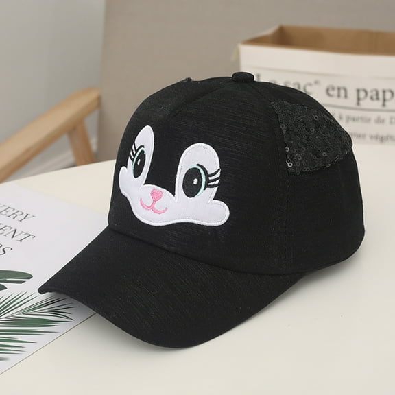 Lroveb Kids Boys Girls Sequin Baseball Caps Baby Boy Hats Soft Bunny Cartoon Sunhat Eaves Cap Sun Hat Beret Visor Hat