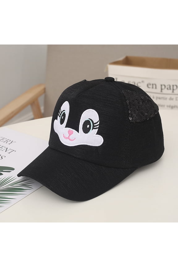 Kids Boys Girls Sequin Baseball Caps Baby Boy Hats Soft Bunny Cartoon Sunhat Eaves Cap Sun Hat Beret Visor Hat