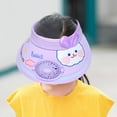 thumbnail image 1 of Lroveb Kids Visor Hat with Fan Children Hats Summer Fans Sunshade Boys Girls Sun Cartoon Cute Sunscreen Empty Top Visor, 1 of 3