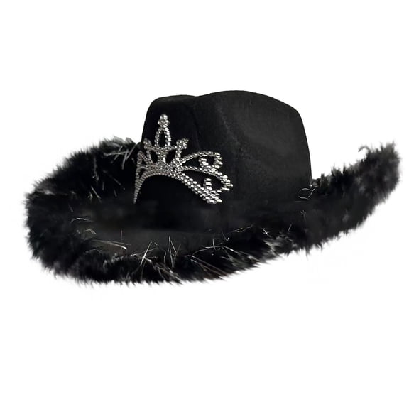 Lroveb Mardi Gras Cowboy Hats for Women Western Hat Scarf Two Piece Set Fedora Hat
