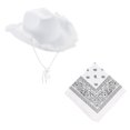 thumbnail image 1 of Lroveb Mardi Gras Cowboy Hats for Women Western Hat Scarf Two Piece Set Fedora Hat, 1 of 2