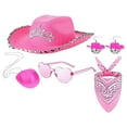 thumbnail image 1 of Lroveb Mardi Gras Cowboy Hats for Women Western Hat Scarf Two Piece Set Fedora Hat, 1 of 8