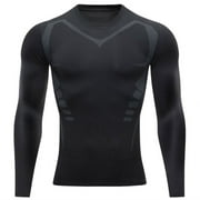 Lroveb Men Compression Shirts Men Long Sleeve Base Layer Athletic Undershirt Gear Workout T Shirt Mens Top