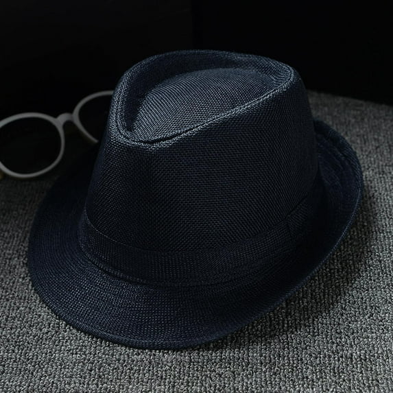 Lroveb Men Women Cowboys Hats Retro Jazz Hat Soild British Sun Travel Hat