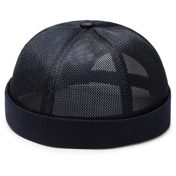 Lroveb Men's Baseball Hats Summer Mesh Brimless Docker Beanie Caps Fashion Outdoor Hip-Hop Sailor Stylish Skull Caps