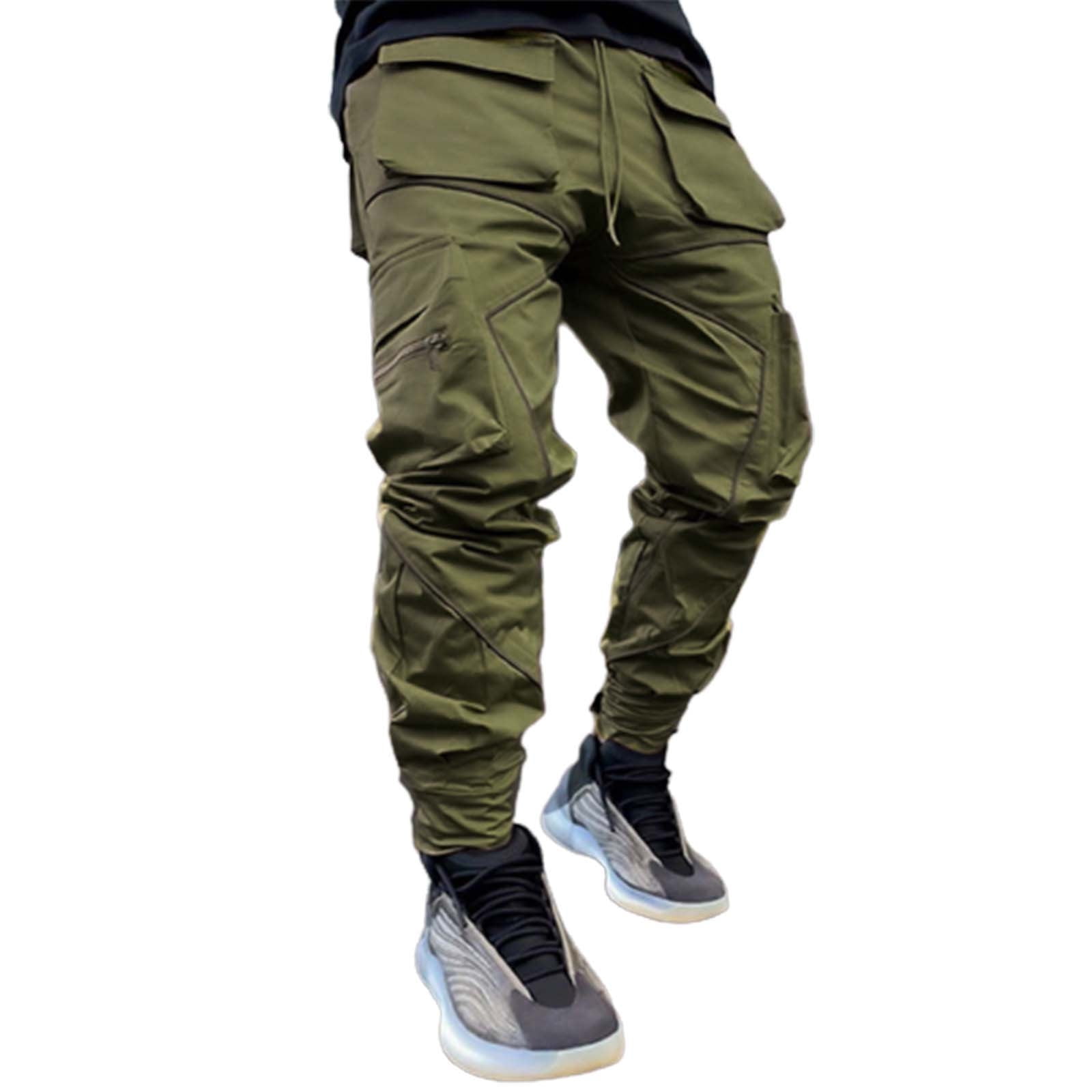 Lroveb Men's Cargo Pants with Reflective Stripes Work Pants