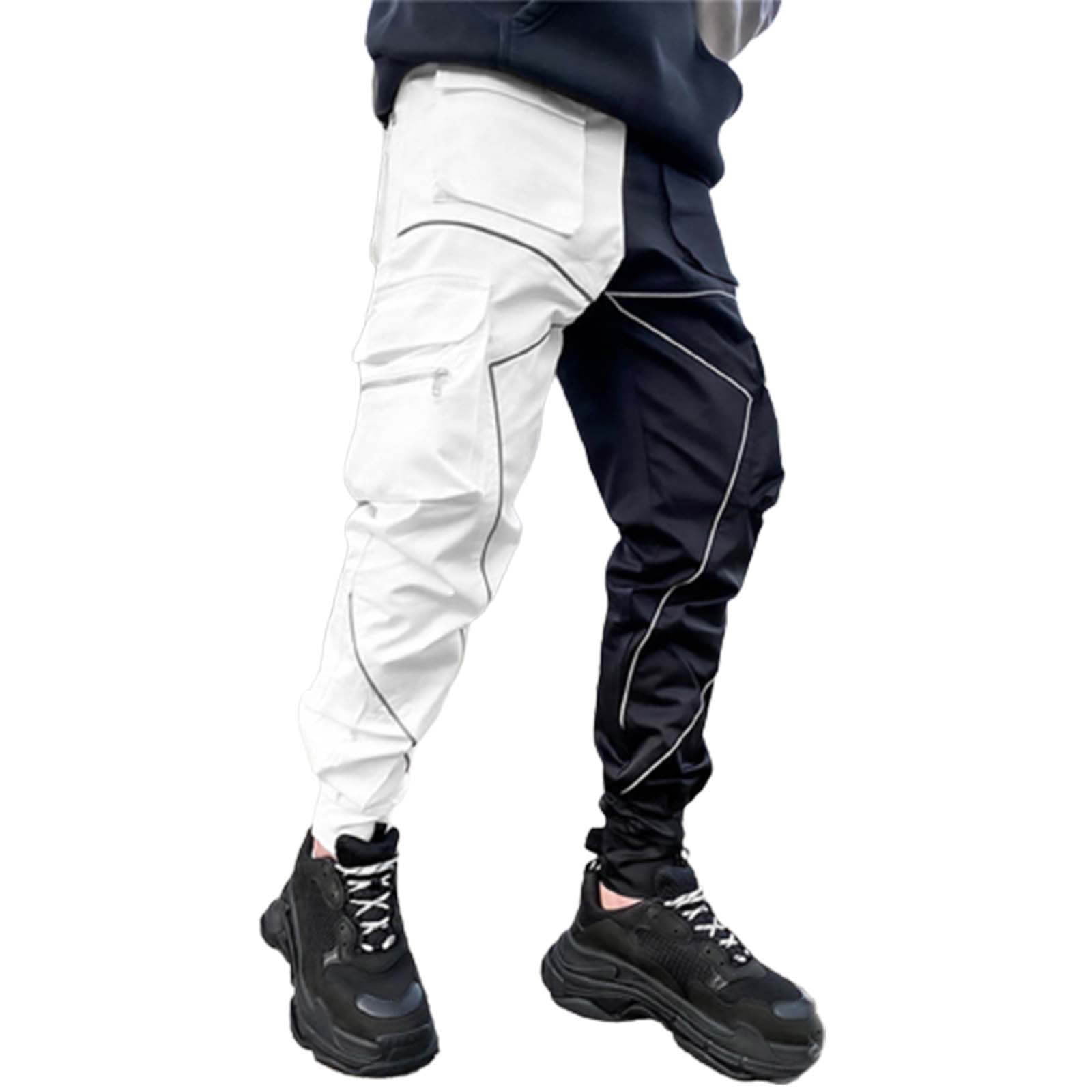 Lroveb Men's Cargo Pants with Reflective Stripes Work Pants