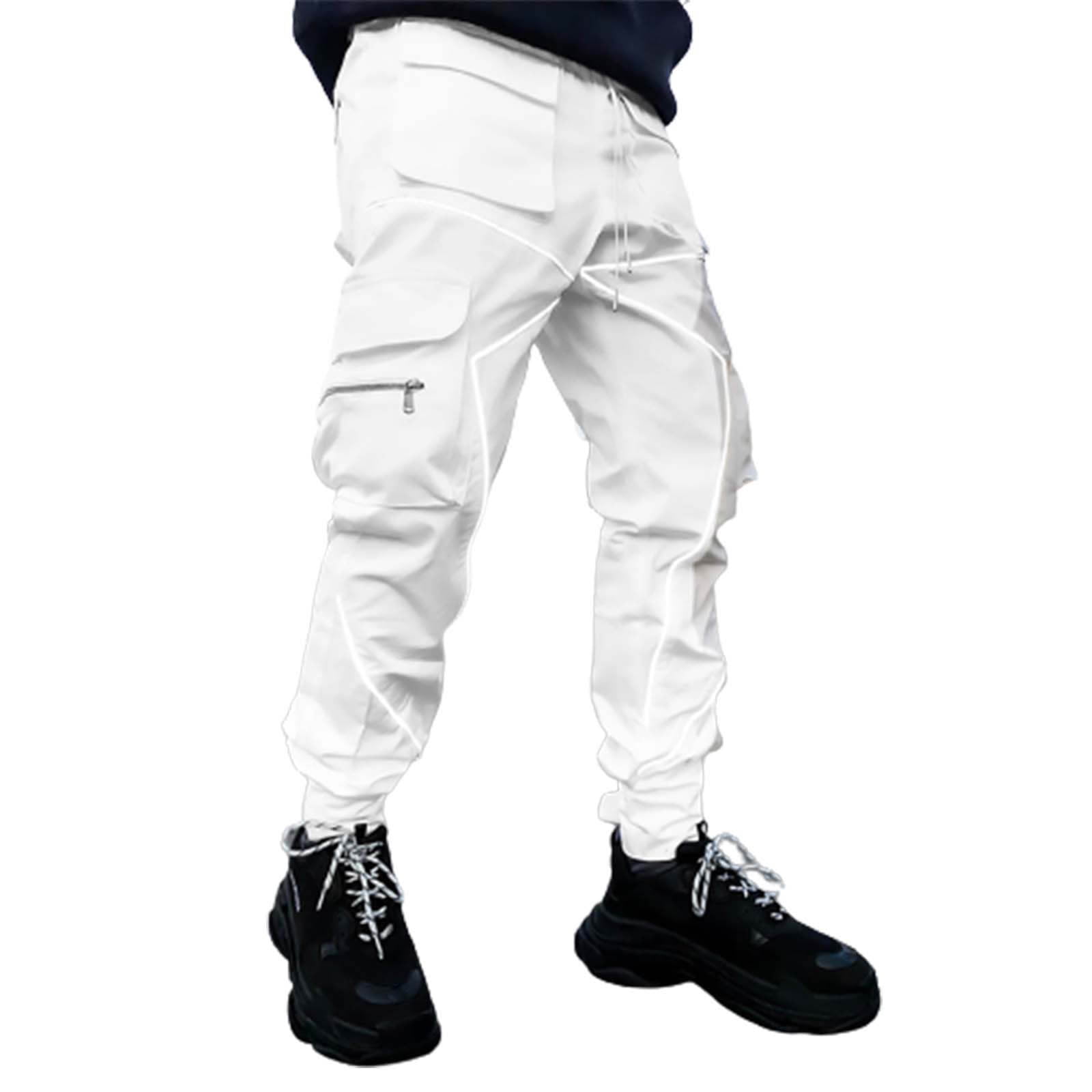Lroveb Men's Cargo Pants with Reflective Stripes Work Pants