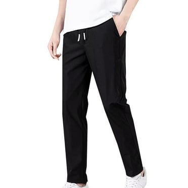 Lroveb Men's Casual Business Golf Pants Straight Leg Drawstring Sweatpants Classic Fit Trousers for Men