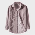 thumbnail image 1 of Lroveb Men's Casual Solid Corduroy Shirt Long Sleeve Pocket Turn-Down Collar Top Mens Top, 1 of 7