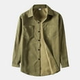 thumbnail image 1 of Lroveb Men's Casual Solid Corduroy Shirt Long Sleeve Pocket Turn-Down Collar Top Mens Top, 1 of 7