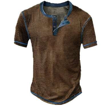 Lroveb Men's Short Sleeve Henley T Shirts Solid Color Casual Summer Tops Loose Workout Golf Shirts