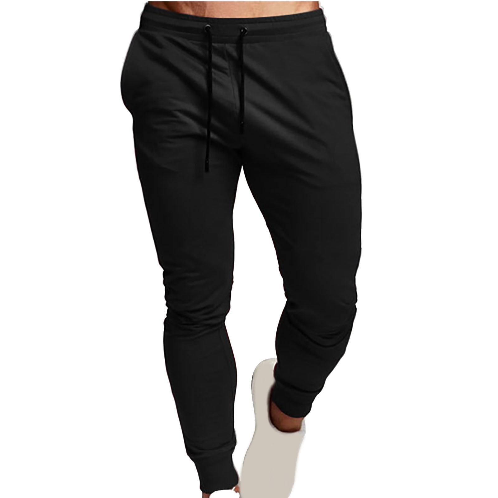 Lroveb Men's Sports Pants Casual Pants Men's Solid Color Versatile Running Training Fitness