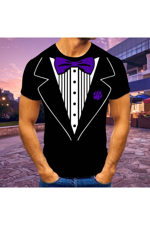 Men's Street Fashion Casual Suit Two Piece Round Neck Short Sleeve T Sleeve Mens Top