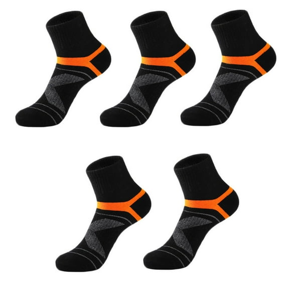 Lroveb Mens Ankle Athletic Socks Men's Mid Length Socks Sports Basketball Low Cut Anti Slip Sweat Absorbing Breathable Thickened Running 5 Pairs Socks