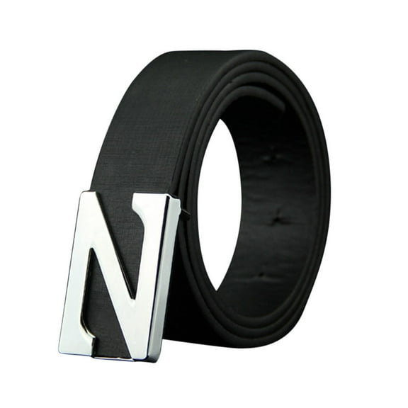 Lroveb Mens Belt Fashion Leather Smooth Girdle Buckle Waistband Leisure Strap Belts