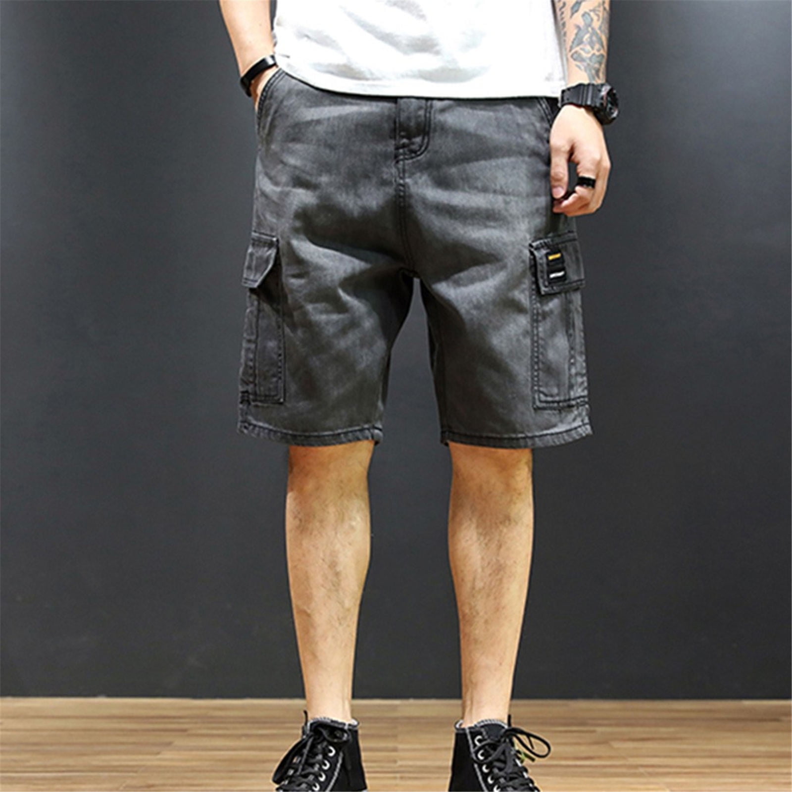 Casual Loose Fit Denim Cargo Shorts main image 1