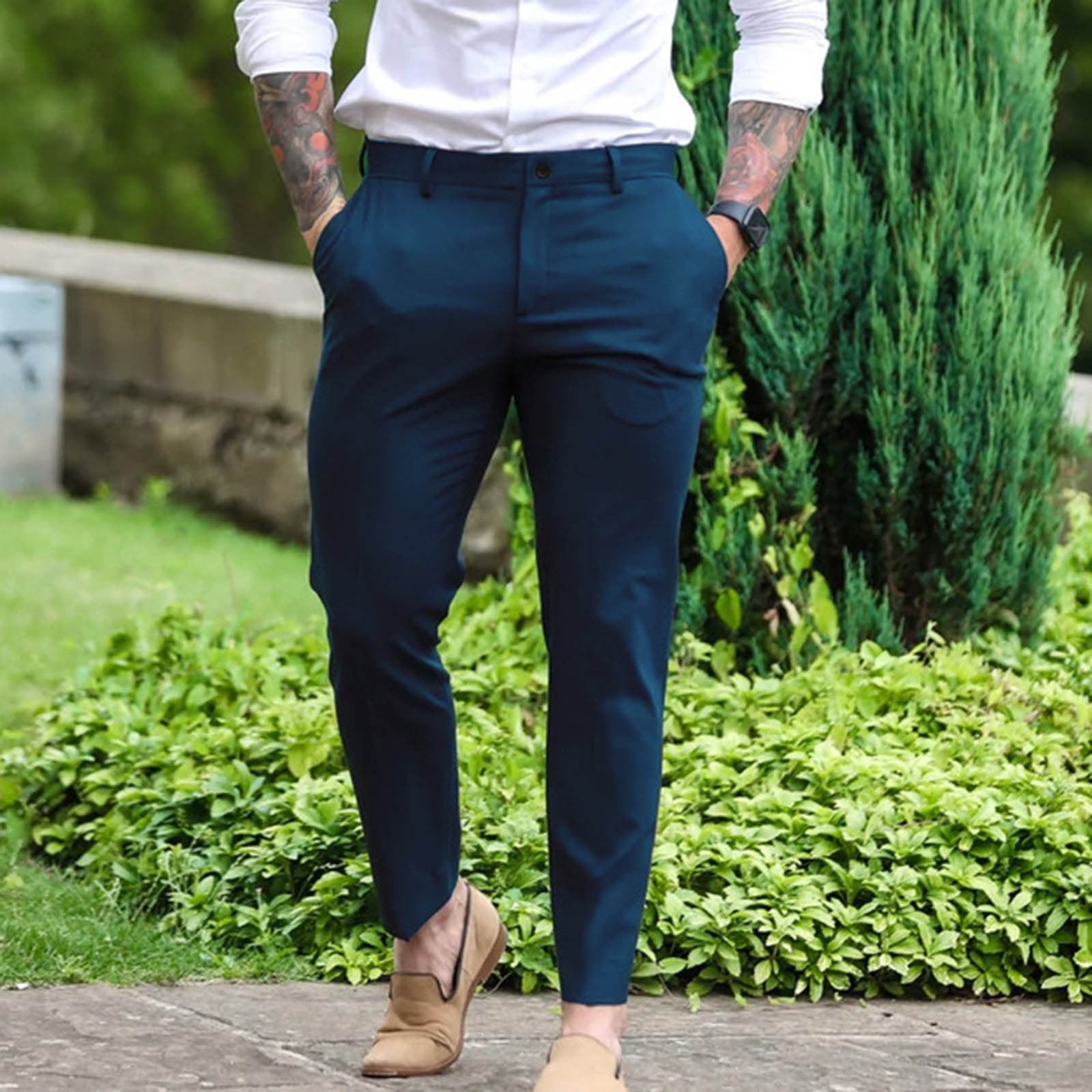 Lroveb Mens Fashion Slim Fit Dress Pants Casual Business Skinny Stretch  Pants Golf Pants - Walmart.com