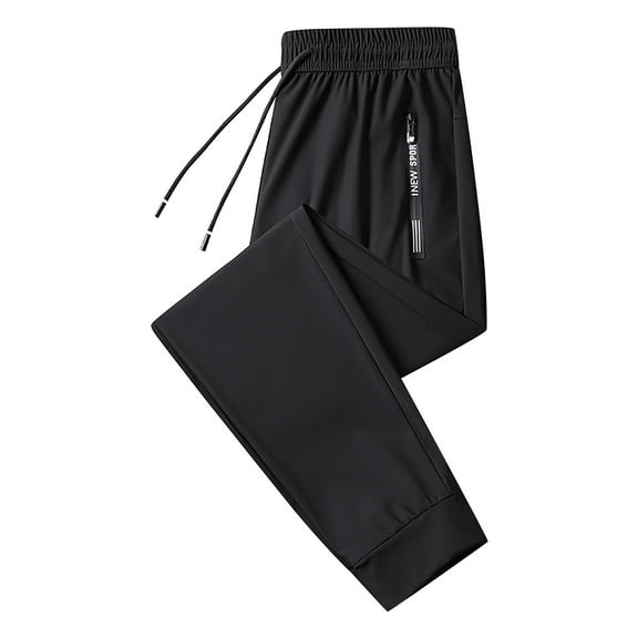 Lroveb Mens Sweatpants Elastic Waist Drawstring Jogger Pants Casual Loose Quick Drying Athletic Pants with Pockets Black