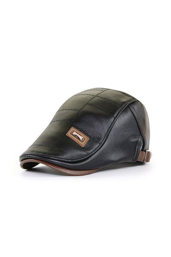 Newsboy Hats for Men Women Leather Beret Men's Adjustable Hat Driving Cap Fashion Flat Cap