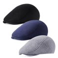 thumbnail image 1 of Lroveb Newsboy Hats for Women 3 Pieces Mens Hat Cotton Soft Stretch Fit Men Cap Cabbie Driving Ivy Visor Hat, 1 of 6
