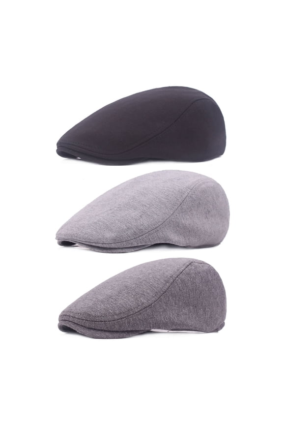 Newsboy Hats for Women 3 Pieces Mens Hat Cotton Soft Stretch Fit Men Cap Cabbie Driving Ivy Visor Hat