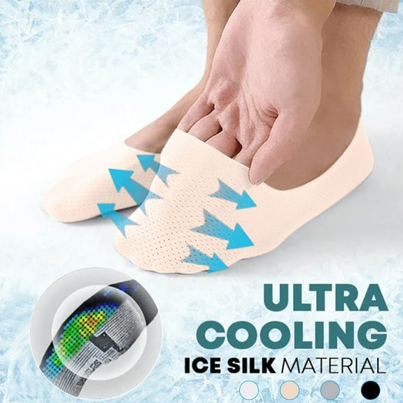 Lroveb No Show Socks for Men 1 Pair Breathable Ice Silk Socks Low Cut Mens Womens Ultra Non Slip Flat Boat Socks